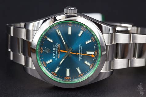 rolex milgauss sapphire crystal mm|rolex milgauss blue.